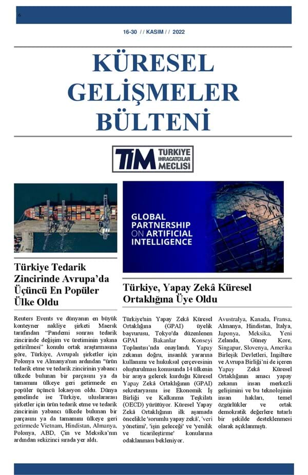 16-30 Kasım 2022 Bülteni 